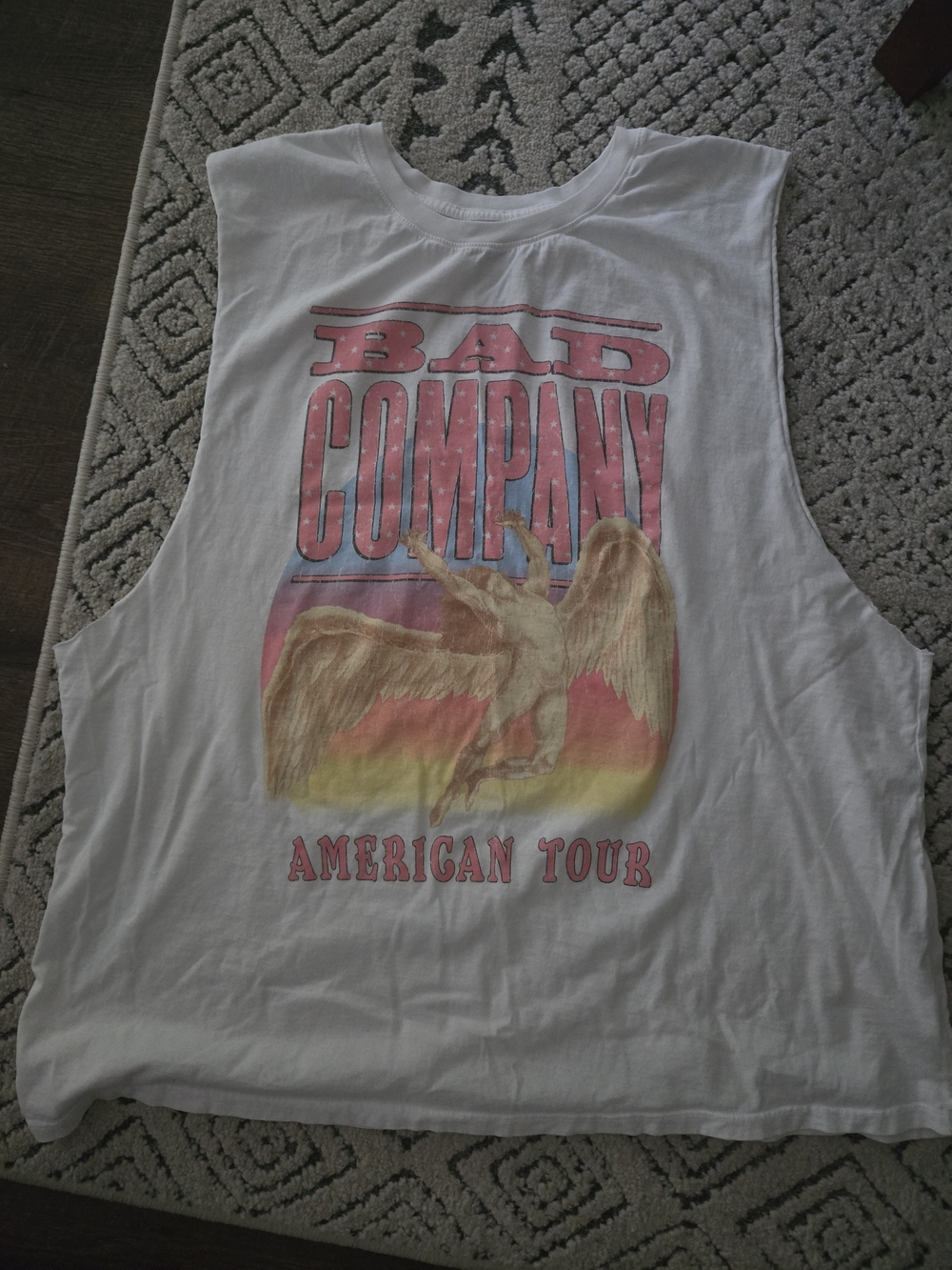 Bad Company White Graphic Tank - American Tour Eagle